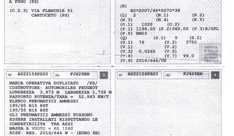 PEUGEOT 208 1200 CC GPL full